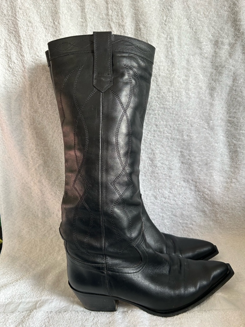 Stylish Zara Black Cowboy Boots Western Cowgirl | Size 39 / 8.5 Women’s 🤠